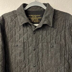 Allsaints Diamond Quilted Wool Shirt Jacket